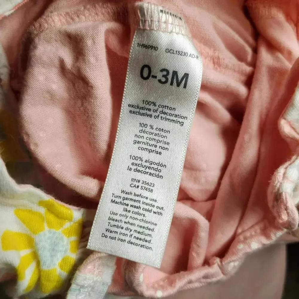 Child of Mine by Carter's Floral and Polka Dot Pastel Baby Girl Outfit Size 0-3m